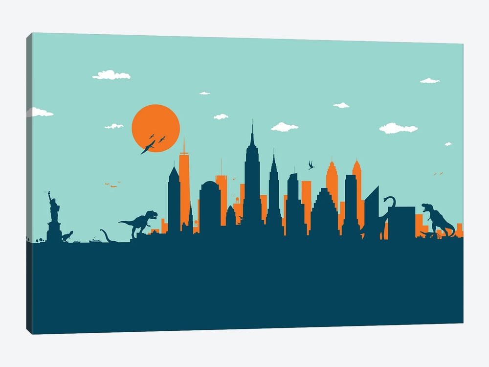 New York Jurassic by SKYWORLDPROJECT 1-piece Canvas Print