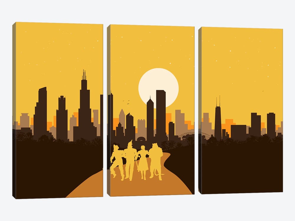 Chicago of Oz by SKYWORLDPROJECT 3-piece Canvas Wall Art