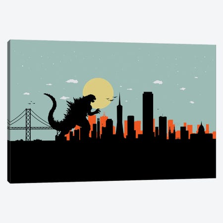 San Francisco Monster Canvas Print #SKW49} by SKYWORLDPROJECT Art Print
