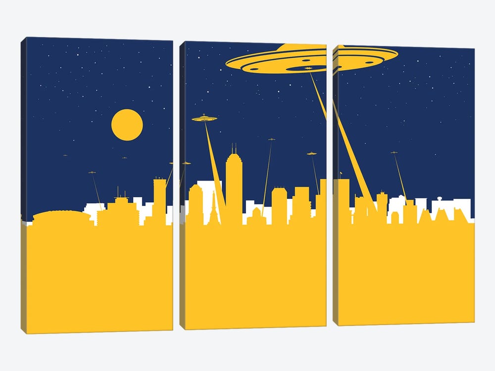 Indianapolis UFO by SKYWORLDPROJECT 3-piece Canvas Wall Art