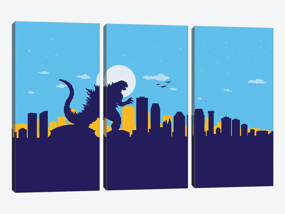 New Orleans Monster by SKYWORLDPROJECT 3-piece Canvas Wall Art