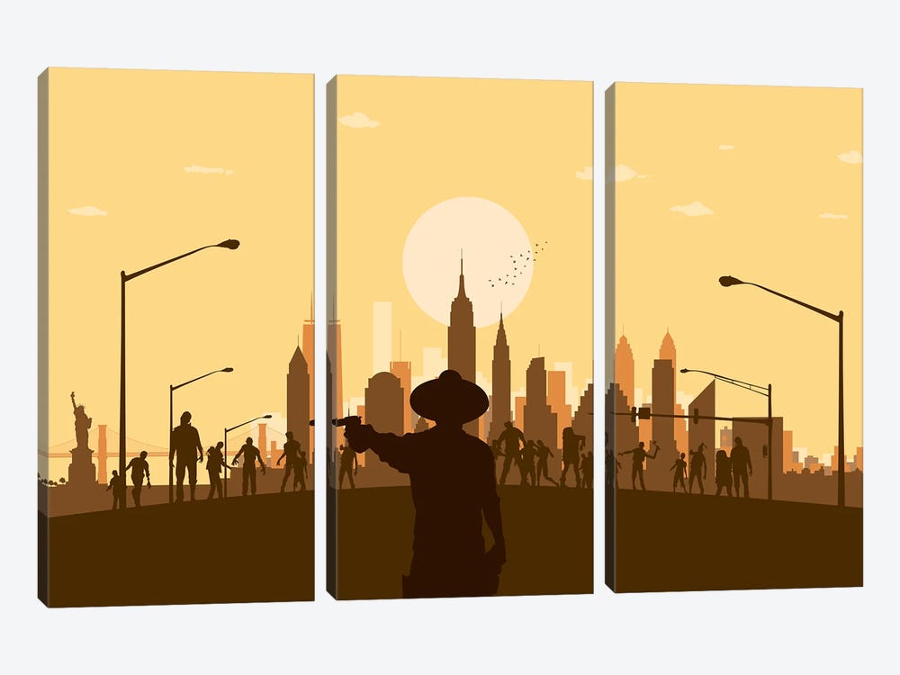 New York Zombies by SKYWORLDPROJECT 3-piece Canvas Wall Art