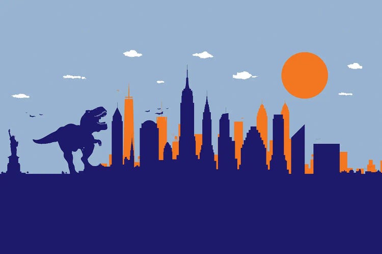 New York T-Rex by SKYWORLDPROJECT wall art