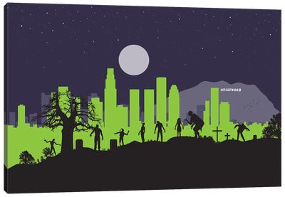 L.A. Zombies Canvas Art Print - Los Angeles Skylines