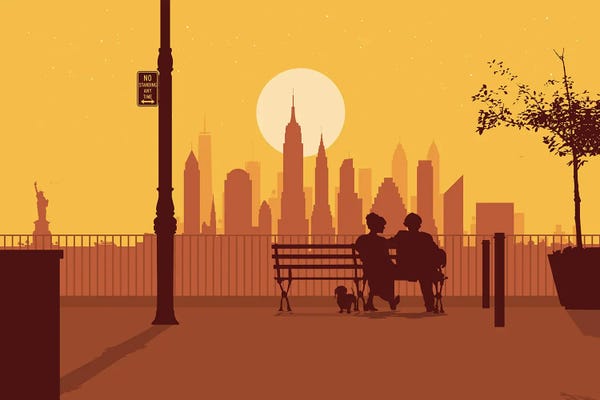 A bench in Manhattan