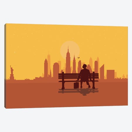 New York Bench Canvas Print #SKW87} by SKYWORLDPROJECT Canvas Art