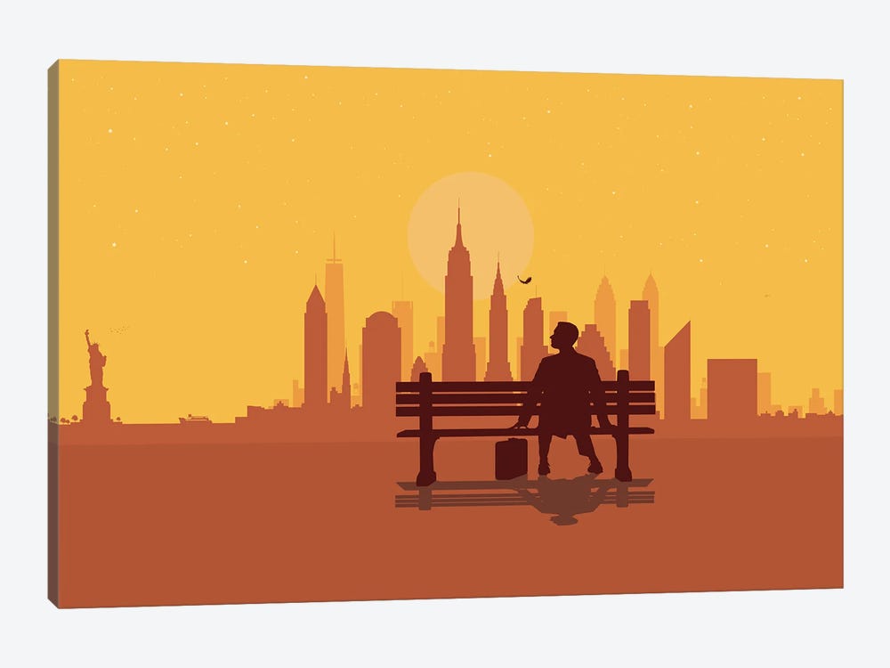 New York Bench by SKYWORLDPROJECT 1-piece Canvas Artwork
