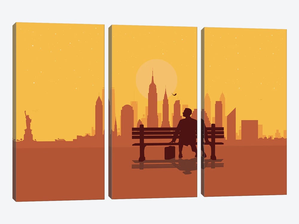 New York Bench by SKYWORLDPROJECT 3-piece Canvas Art