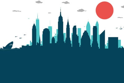 New York Jaws by SKYWORLDPROJECT framed wall art