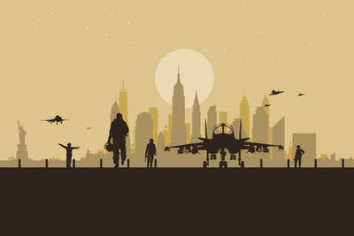 New York Air Force by SKYWORLDPROJECT framed wall art