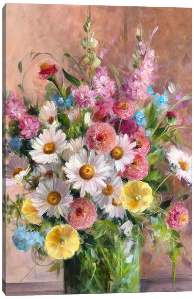 Garden Bouquet Canvas Art Print - Daisy Art