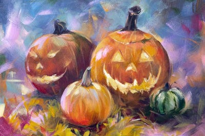 Jack O'Lantern by Alissa Kari framed canvas print