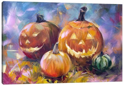 Jack O'Lantern Canvas Art Print - Halloween Art