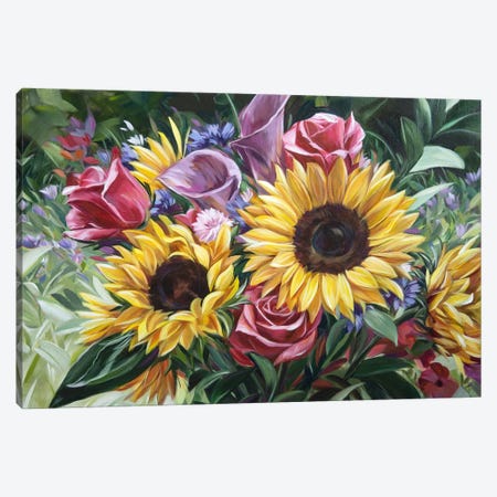 Sunflower Dreaming Canvas Print #SKX24} by Alissa Kari Canvas Print