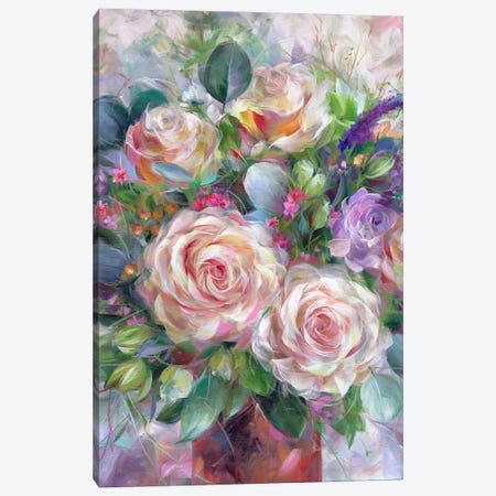 Blushing Roses Canvas Print #SKX5} by Alissa Kari Canvas Print