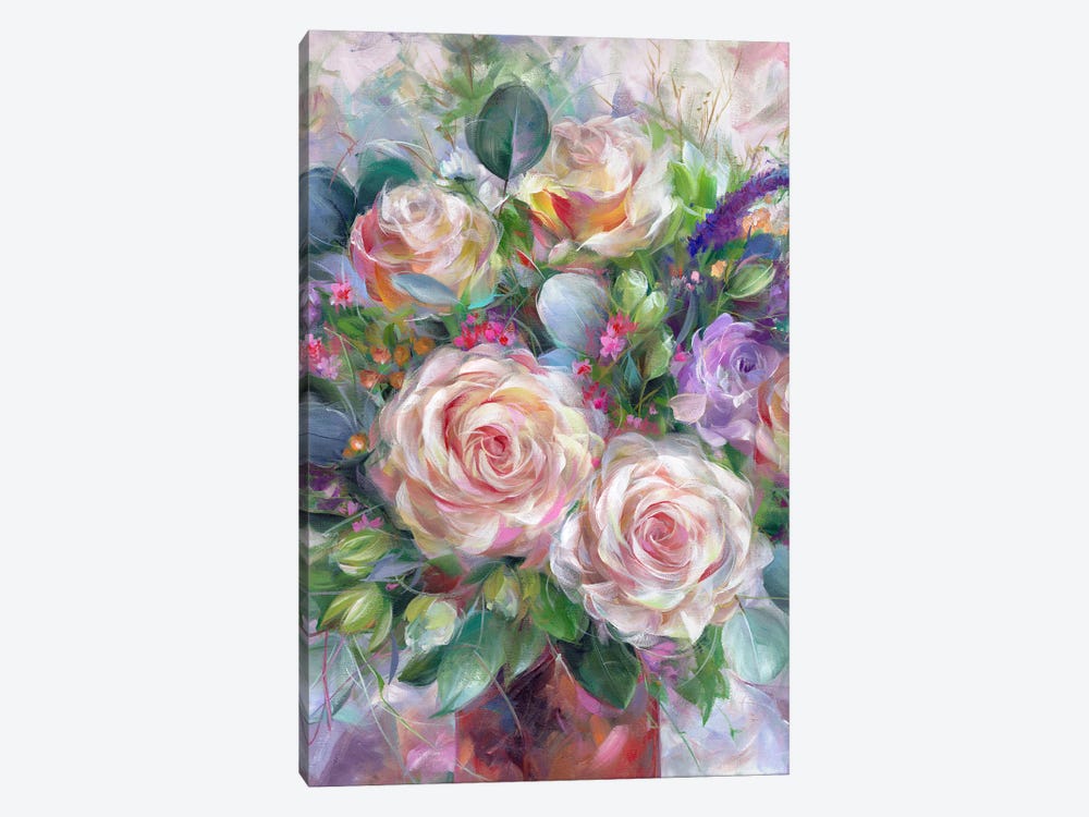 Blushing Roses by Alissa Kari 1-piece Canvas Art Print