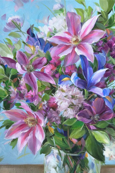 Lilacs: Clematis, Iris, Lilac by Alissa Kari