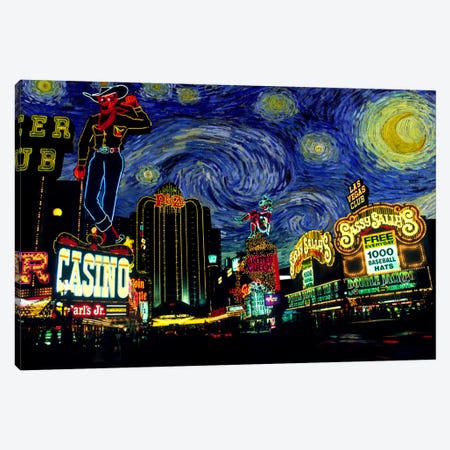 Las Vegas, Nevada Starry Night Skyline Canvas Print #SKY108} by 5by5collective Canvas Print