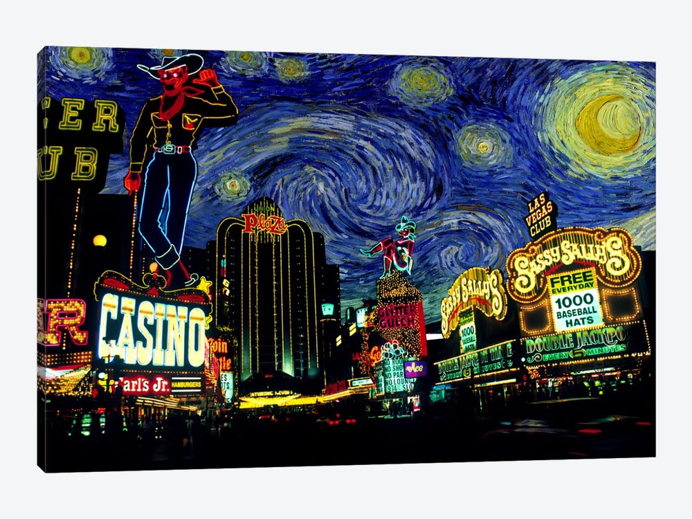 Las Vegas, Nevada Starry Night Skyline by 5by5collective 1-piece Canvas Art Print