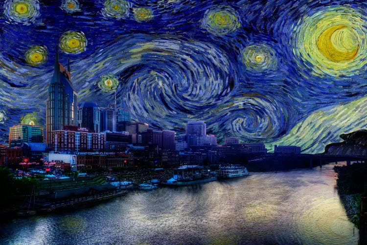 Nashville, Tennessee Starry Night Skyline