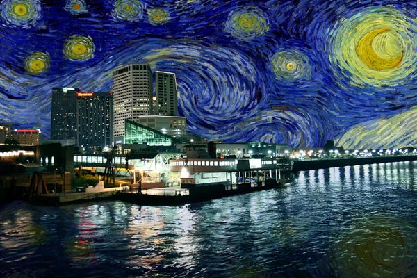 Louisiana: New Orleans, Louisiana Starry Night Skyline by 5by5collective