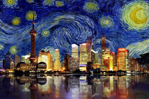 5by5collective: Shanghai, China - Starry Night Skyline by 5by5collective
