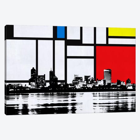 Memphis, Tennessee Skyline with Primary Colors Background Canvas Print #SKY12} by Unknown Artist Canvas Wall Art