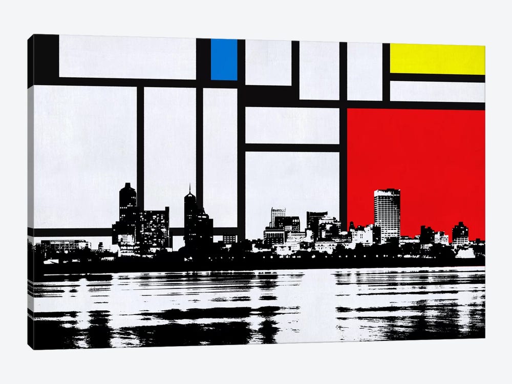 Memphis, Tennessee Skyline with Primary Colors Background by Unknown Artist 1-piece Art Print