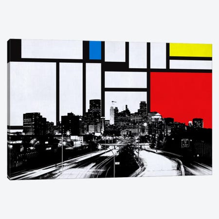 Minneapolis, Minnesota Skyline with Primary Colors Background Canvas Print #SKY14} by Unknown Artist Art Print