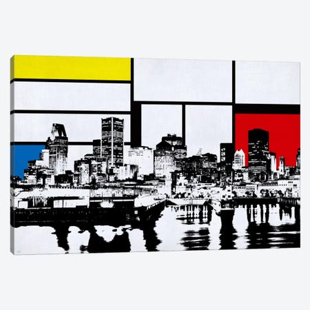Montreal, Canada Skyline with Primary Colors Background Canvas Print #SKY15} by Unknown Artist Canvas Art Print