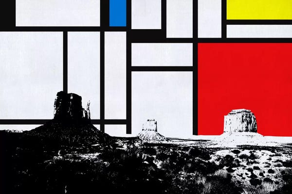 Phoenix: Phoenix, Arizona Skyline with Primary Colors Background by Unknown Artist