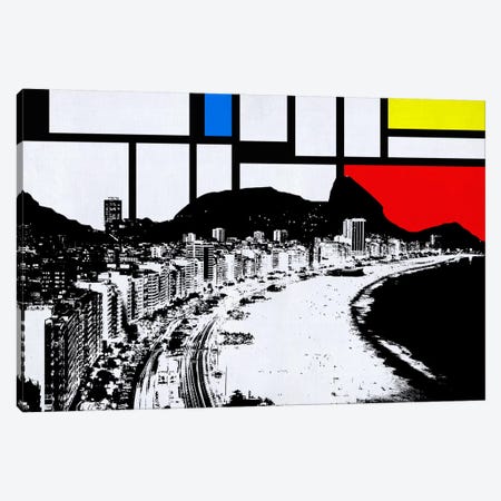 Rio de Janeiro, Brazil Skyline with Primary Colors Background Canvas Print #SKY23} by Unknown Artist Art Print