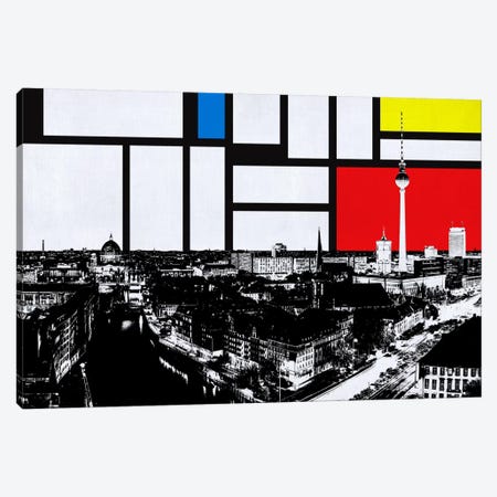 Berlin, Germany Skyline with Primary Colors Background Canvas Print #SKY2} by Unknown Artist Canvas Art Print