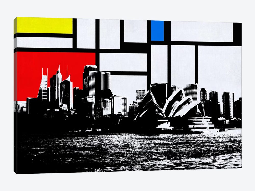 Sydney, Australia Skyline with Primary Colors Background by Unknown Artist 1-piece Art Print