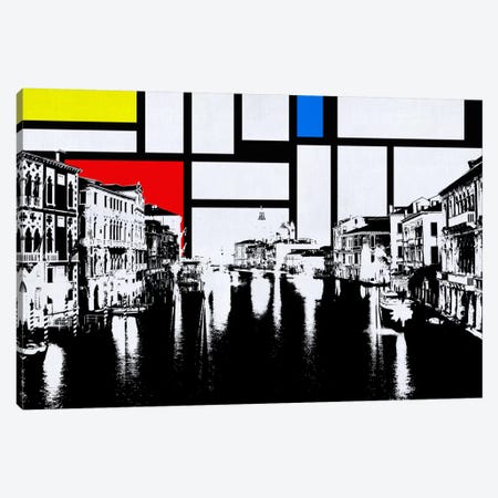 Venice, Italy Skyline with Primary Colors Background Canvas Print #SKY32} by Unknown Artist Canvas Wall Art