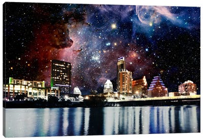 Austin, Texas Carina Nebula Skyline Canvas Art Print - Night Sky Art
