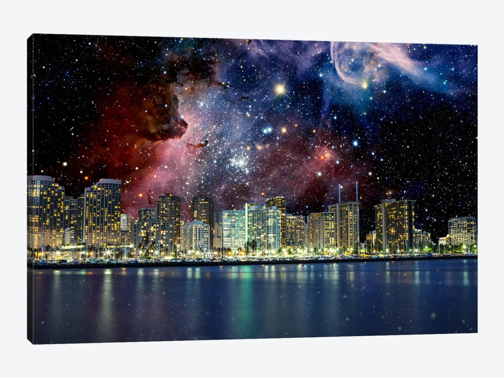 Honolulu, Hawaii Carina Nebula Skyline by 5by5collective 1-piece Canvas Art