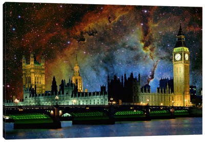 London, England Elephant's Trunk Nebula Skyline Canvas Art Print - Skylines Collection