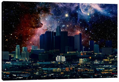 Los Angeles, California Carina Nebula Skyline Canvas Art Print - Nebula Art