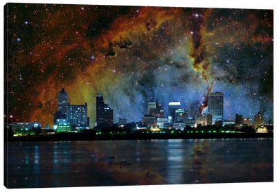 Memphis, Tennessee Elephant's Trunk Nebula Skyline Canvas Art Print - Nebula Art