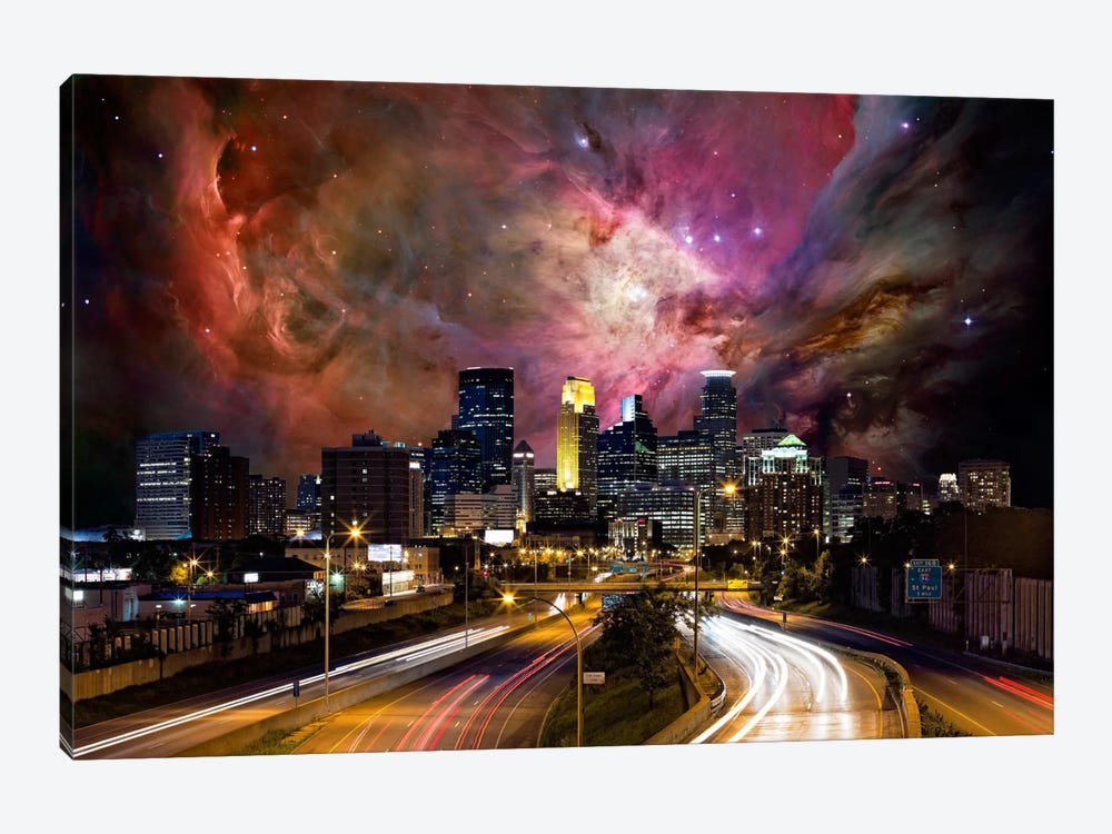 Minneapolis, Minnesota Orion Nebula Skyline by 5by5collective 1-piece Art Print