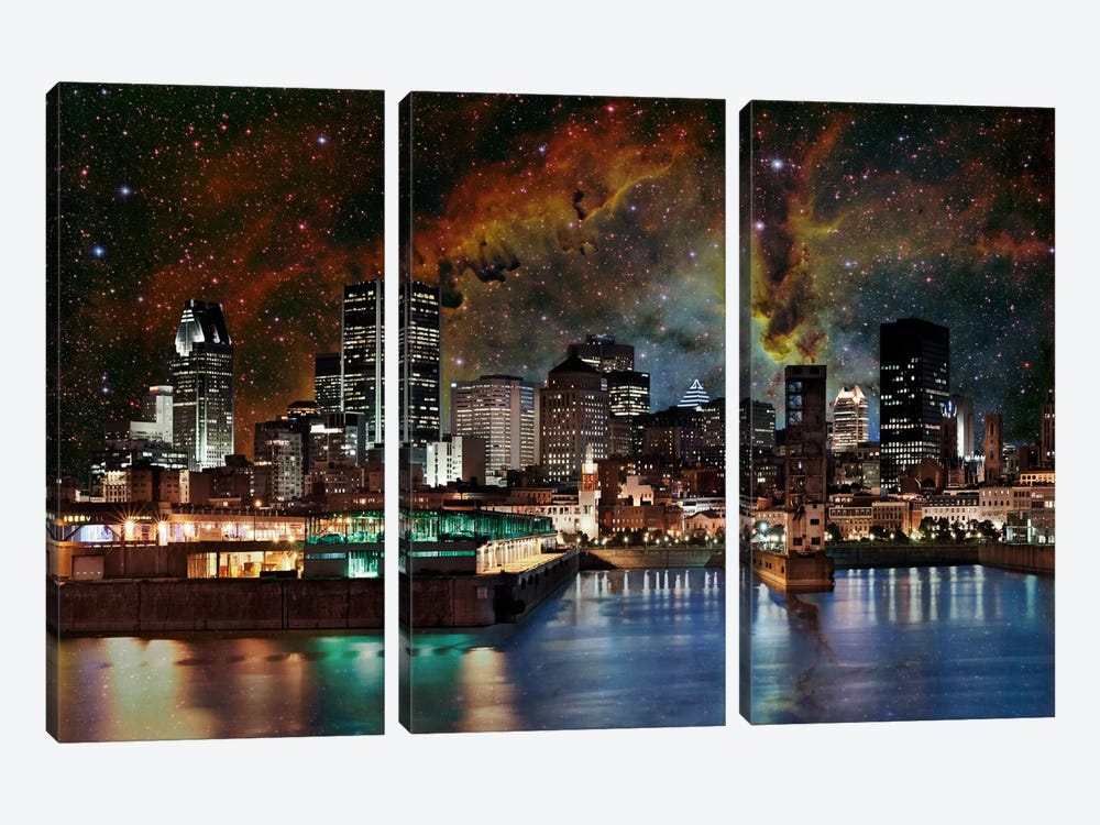 Montreal, Canada Elephant's Trunk Nebula Skyline by 5by5collective 3-piece Canvas Wall Art