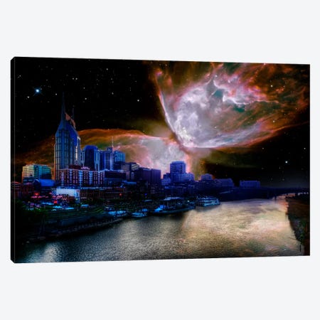 Nashville, Tennessee Butterfly Nebula Skyline Canvas Print #SKY49} by 5by5collective Art Print