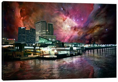 New Orleans, Louisiana Orion Nebula Skyline Canvas Art Print - Skylines Collection