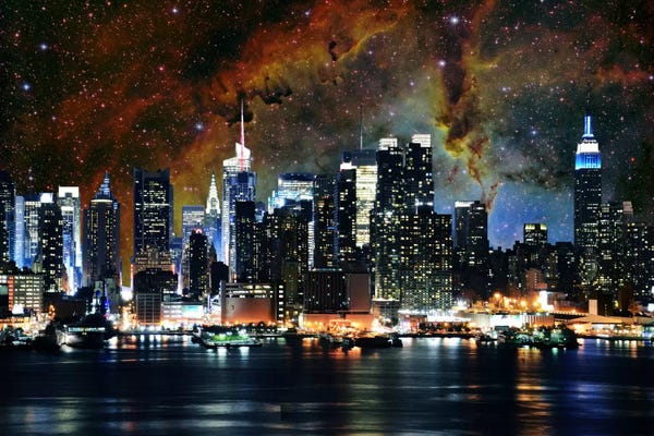 5by5collective: New York City, New York Nebula Skyline by 5by5collective