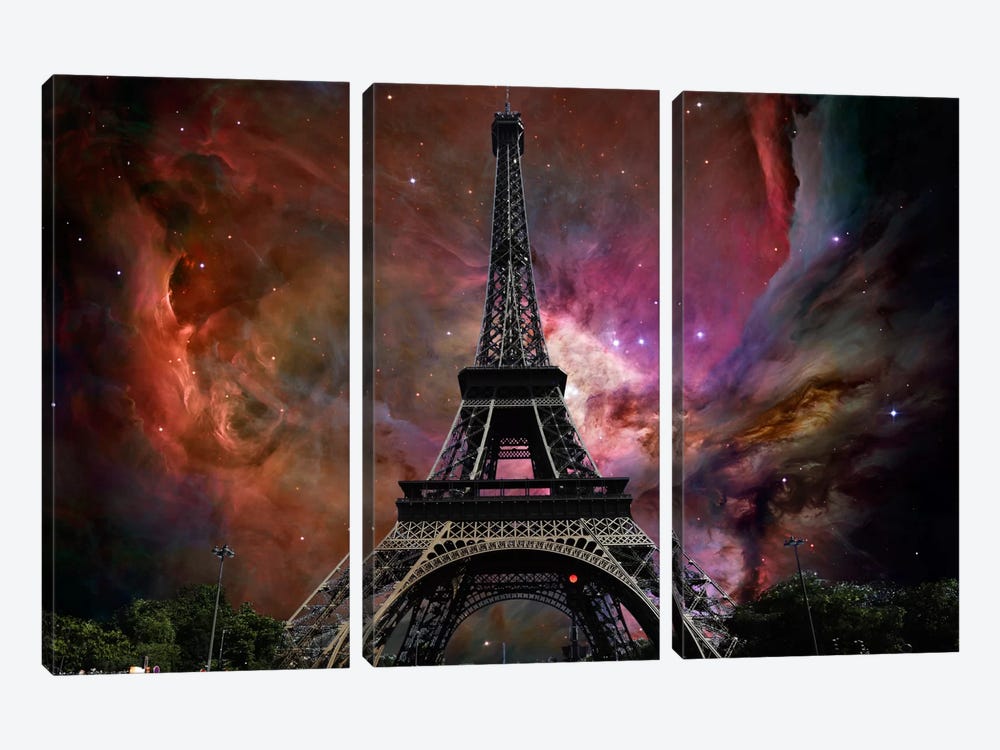 Paris, France Orion Nebula Skyline by 5by5collective 3-piece Art Print
