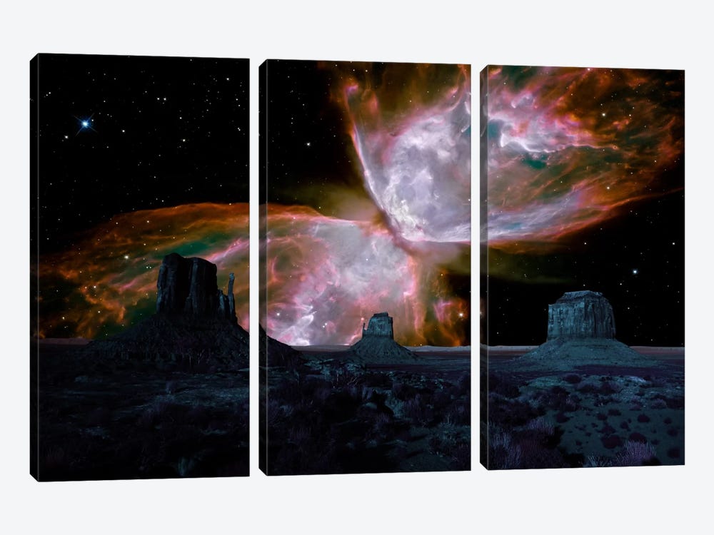 Phoenix, Arizona Butterfly Nebula Skyline by 5by5collective 3-piece Canvas Art Print