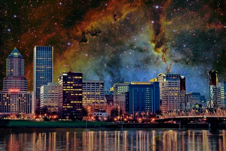 Portland, Oregon Elephant's Trunk Nebula Skyline