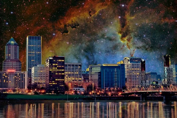 5by5collective: Portland, Oregon Elephant's Trunk Nebula Skyline by 5by5collective