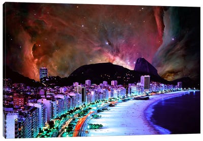 Rio de Janeiro, Brazil Orion Nebula Skyline Canvas Art Print - Brazil Art